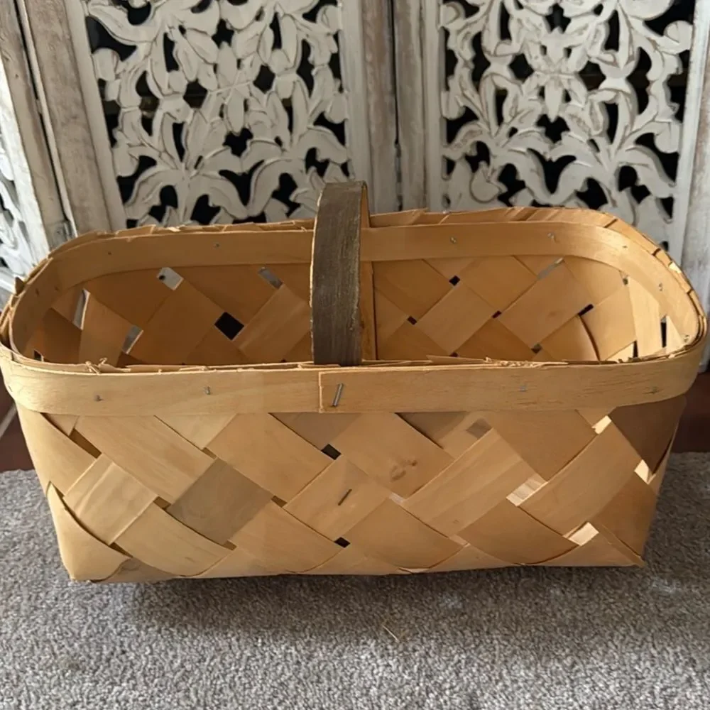 Woven Tan and Brown Basket